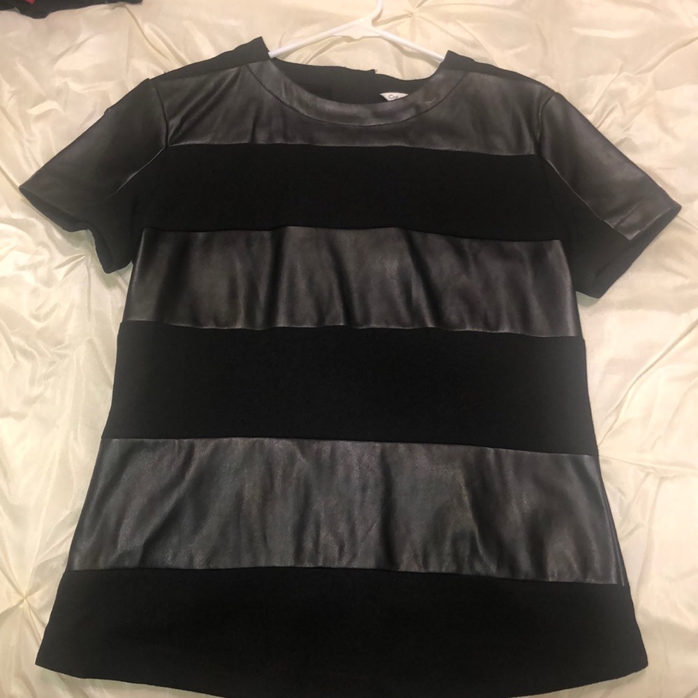 Black Faux Leather Top